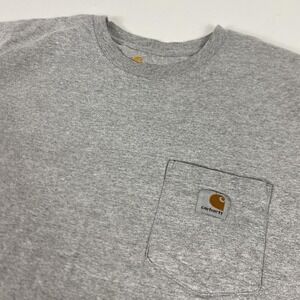 Carhartt Shirt Mens 2XL Gray K87 Original Fit Pocket Workwear Tee Tagless